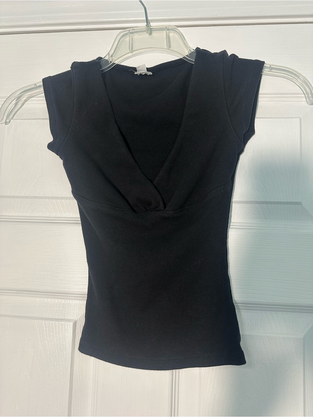 Garage Black V-Neck Cap Sleeve Tank